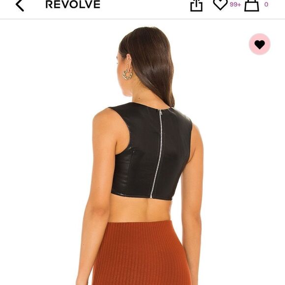 new superdown Keilani leather top in black - Picture 2 of 6